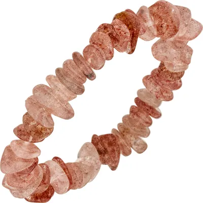 Produktbild von JOBO Armband Erdbeerquarz rosa 19 cm Quarzarmband Edelsteinarmband elastisch
