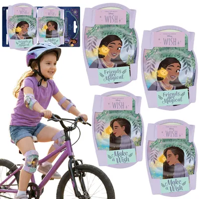 Produktbild von DISNEY WISH Asha Knie und Ellbogenschützer für Kinder zum Radfahren, Rollerfahren und Inlineskaten