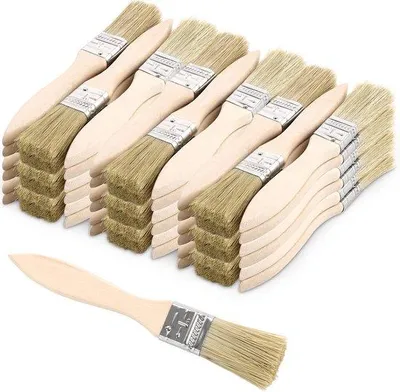 Produktbild von Alleserfset - Schilderpenseelset 100 Stück 16 mm flaches Bürstenset für Farbe, Kleber und Leim mit Holzgriff