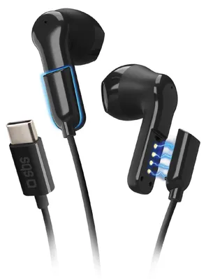 Produktbild von SBS Ohrhörer 2-in-1 mit Dual-Modus und USB-C-Kabel, ENC-Mikrofon und 4 Stunden Akkulaufzeit