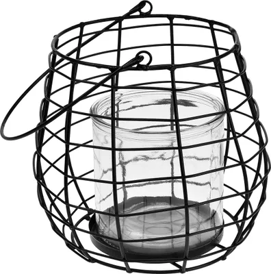 Produktbild von Gartenlaterne Schwarz Metall Deko Windlicht