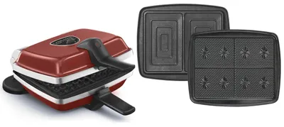 Waffeleisen Super2, 1000 W, 3 Platten-Sets, umkehrbar