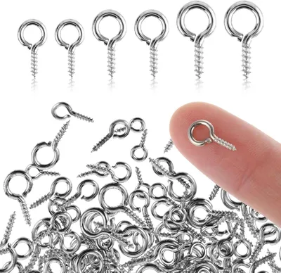 Productafbeelding van Oogpennen Haken - Schroef Oogjes - Sieraden Maken - 3 Maten Set - 300 Stuks - Zilver