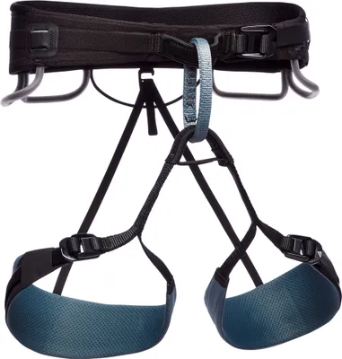 Hüftgurt "Technician Harness" von Black Diamond; schwarz mit blauen Akzenten; für Kletteraktivitäten.