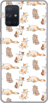 Produktbild von MuchoWow® Handyhülle Schutzhülle Hülle für Telefoonhoesje Samsung Galaxy A51 Muster - Katze - Kätzchen - Jungen - Mädchen - Kinder - Kinder Silikon Softcase Handy Hülle - Schutzabdeckung