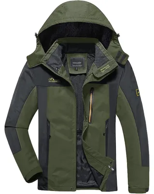 Zdjęcie produktu dla Kurtka softshell męska, wodoodporna, z odpinanym kapturem, kolor ciemnozielony, rozmiar M