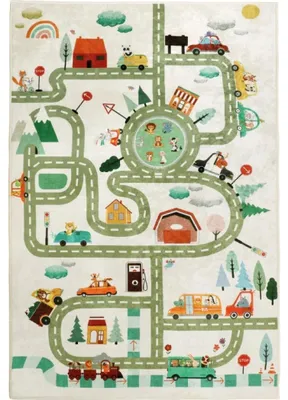 Obrázek produktu pro Kobereček dětský - 100x150 cm - Šedá,Zelená