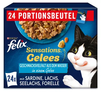 Productafbeelding van FELIX Sensations Geleermelk in gelatine, 96 stuks (4 x 24 x 85g)