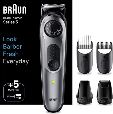 Produktbild von Braun Bartschneider Series 5 BT5440, Haarschneider für Männer mit Stylingwerkzeugen, 100 Minuten Laufzeit
