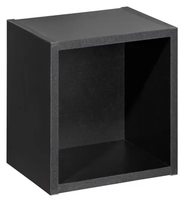 Image de Étagère De Salle De Bain Noire Mate Qubik 27 Cm, Moderne, À Suspendre Au Mur