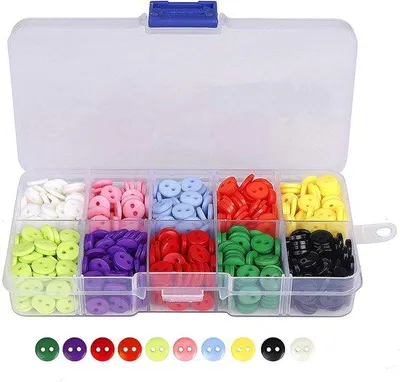 Produktbild von Kleine Plastikknöpfe 10 Farben 750 Stück Nähen Basteln