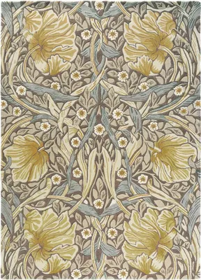 Produktbild von Handgefertigter Wohn- und Schlafzimmerteppich aus Wolle mit Blumenmuster PIMPERNEL