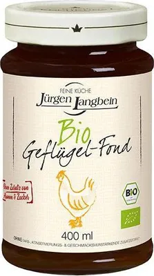 Produktbild von Jürgen Langbein Geflügel-Fond  400ml Lactosefrei  Ohne Zusatz von Aromen & Zucker Glas