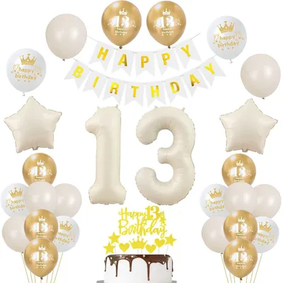 Ballon-Set zum 13. Geburtstag – Partydeko mit Nummer 13