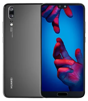 A Huawei P20 smartphone shown from the front and back.
