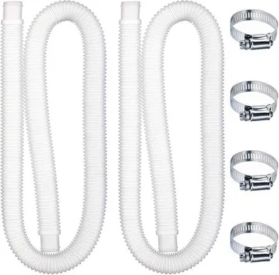 Immagine prodotto di Irrigatori per piscina - 32 mm, 2 pezzi, 1,5 m, irrigatori con filtro, con 4 morsetti metallici, per piscine fuori terra
