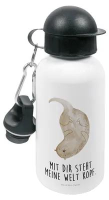 Produktbild von Mr. & Mrs. Panda Trinkflasche Otter Kopfüber - Weiß - Geschenk, Kindergarten, Fischotter, Niedlich, Getränkeflasche, Liebe, Verknallt, Wasserflasche, Verliebt, Kinder