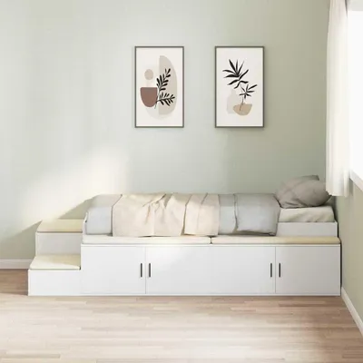 Zdjęcie produktu dla Maison Exclusive - Rama łóżka z miejscem na przechowywanie Biały 75 cm