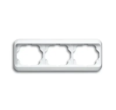 A white triple socket frame on a white background.