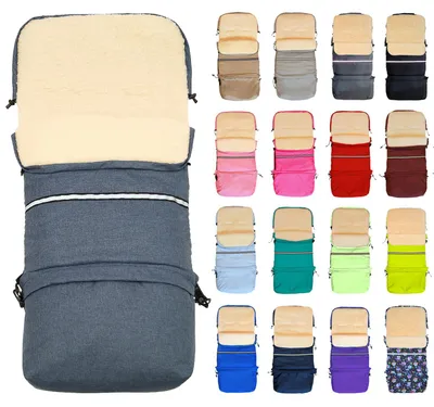 Produktbild von Baby-Joy Fußsack FINN XXL -110cm- Kinderwagen Winterfußsack Thermofußsack Buggy Winter Universal Winterfußsack für Kinderwagen und Buggy - Farbe: L25 Leinenlook Navyblau