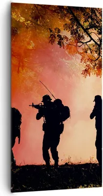 Produktbild von Bild auf Leinwand - Leinwandbild - Soldat Gewehr - 65x120cm - Wand Bild - Wanddeko - Wandbilder - Leinwanddruck - Bilder - Kunstdruck - Wanddekoration - Leinwand bilder - Wandkunst - PA65x120-3977