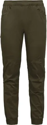Dunkelgrüne Notion Pants von Black Diamond mit elastischem Bund und Bündchen am Beinabschluss