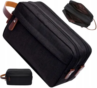 Produktbild von Herren-Kosmetiktasche - Reise-Organizer, schwarz, Polyester 300D Oxford, 25x9 cm
