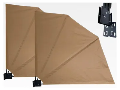 Produktbild von 2er Set Balkonfächer 115 x 115 cm Beige, inklusive Wandplatten, Sichtschutz und Windschutz, wetterfest