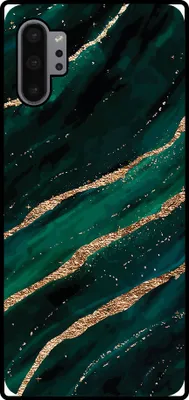 Immagine prodotto di Smartphonica Custodia per telefono adatta per Samsung Galaxy Note 10 Plus con stampa in marmo - Custodia posteriore in TPU con design in marmo - Verde Oro