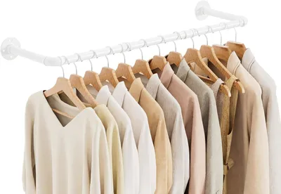Productafbeelding van Ruimtebesparende kledinghaak - Wandgarderobe 100 cm - Wit