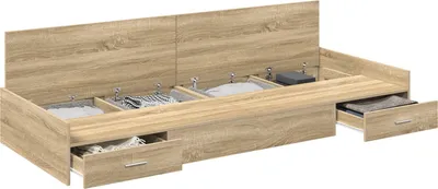 Produktbild von vidaXL Bettrahmen Sonoma-Eiche 98,5 x 200 cm Holzwerkstoff
