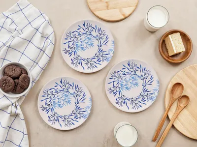 Productafbeelding van Hermia Concept, hoogwaardige set van 6 dessertborden, keramiek, blauw/wit, 19,3 cm