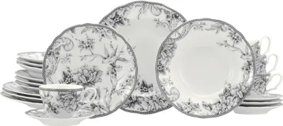 Produktbild von CreaTable, 24774, Adelaide Grau, Kombiservice 20-tlg, Porzellan