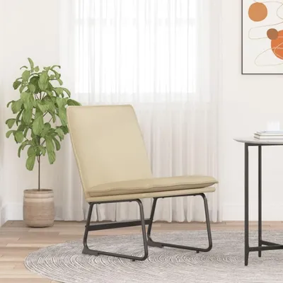 Produktbild von Loungesessel aus Stoff in Creme, 52x75x76 cm, mit gepolsterter Rückenlehne, tiefer Sitzfläche und robustem Metallgestell