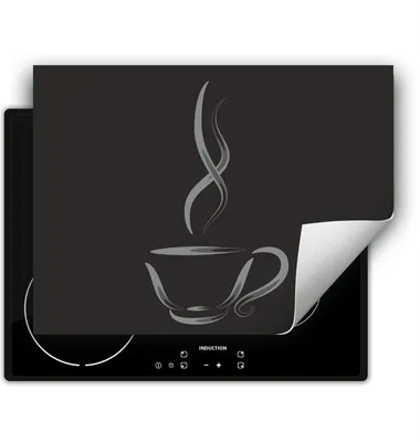 Produktbild von DarHaus Herdabdeckplatte 70x52 cm Anti Rutsch Matte Aufrollbar, grau - Kaffee
