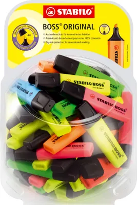 Produktbild von STABILO Boss Original, 60 Stück(e), Mehrfarbig, Meißel, Mehrfarbig, Rechteck, 2 mm