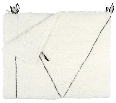 Obrázek produktu pro KOC deka Sherpa bílá s ČERNÝM VZOREM 130x160 cm