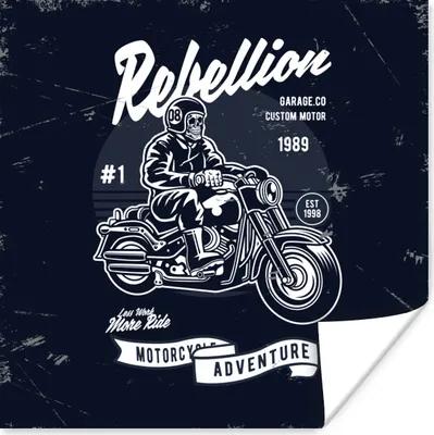 Produktbild von MuchoWow® Poster Motorrad - Mann - Retro - Zitat 30x30 cm - Wandposter - Printing