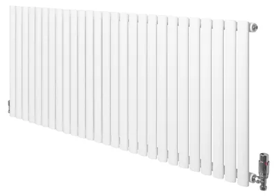 Immagine prodotto di Radiatore a elementi con valvola termostatica e rubinetto cromato – 600 mm x 1620 mm – Bianco