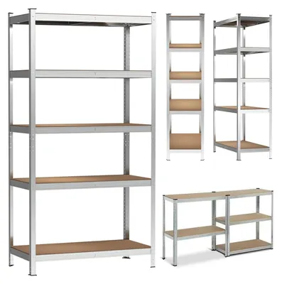 Produktbild von Schwerlastregal - Metall Lagerregal 170x75x30 cm - 5 MDF Böden - Tragkraft 350 kg - Stecksystem - Für Keller und Werkstatt