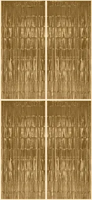 Produktbild von 4x Lametta Vorhang - light gold - 91x244 cm