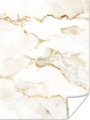 Produktbild von MuchoWow® Poster Marmor - Limette - Gold - Luxus - Marmoroptik - Weiß 90x120 cm - Wohnzimmer