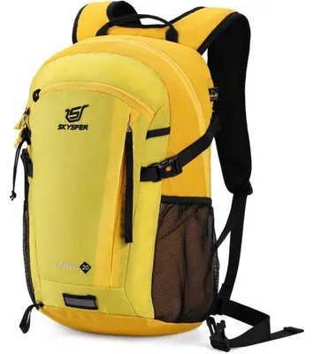 Produktbild von Leichter Wanderrucksack 20L mit Rückenbelüftung, atmungsaktivem Mesh, Gelb