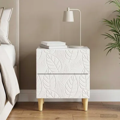 Immagine prodotto di vidaXL Comodino bianco lucido 43 x 34,5 x 48 cm in materiale derivato dal legno