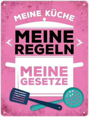 Produktbild von Metallschild XL mit Spruch: Meine Küche - Meine Regeln ... Schild Blechschild
