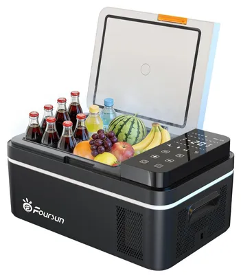 Immagine prodotto di Frigorifero portatile per auto - Frigorifero a compressore da 21 litri - Controllo tramite app Bluetooth - 12 V - Temperatura da -20°C a +20°C - Ideale per campeggio e viaggi - Colore: rosso