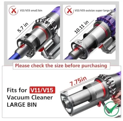 Produktbild von PromoHome® Staubbehälter für Dyson V11 V15 SV14 SV15 SV22 – Transparenter und langlebiger Ersatzteil, groß