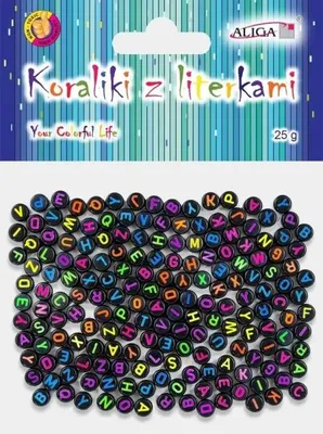 Image de Perles créatives en plastique avec lettres - 7 mm, 25 g