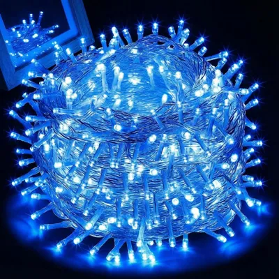 Produktbild von 100M 800LEDs 8 Modi Lichterkette Strom, Timer, Merkfunktion, LED Weihnachten Lichterkette Party Deko Licht Weihnachtsbaum Garten Beleuchtung, Blau