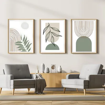 Immagine prodotto di Set di stampe su tela, geometria, 6 pezzi, 60x90 cm, astratto, moderno, senza cornice